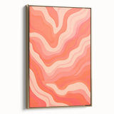 Maximalist Wall Art – Vibrant Abstract Waves in Warm Peach and Coral Tones
