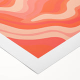 Maximalist Wall Art – Vibrant Abstract Waves in Warm Peach and Coral Tones