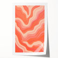 Maximalist Wall Art – Vibrant Abstract Waves in Warm Peach and Coral Tones