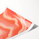 Maximalist Wall Art – Vibrant Abstract Waves in Warm Peach and Coral Tones