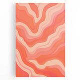 Maximalist Wall Art – Vibrant Abstract Waves in Warm Peach and Coral Tones