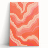 Maximalist Wall Art – Vibrant Abstract Waves in Warm Peach and Coral Tones