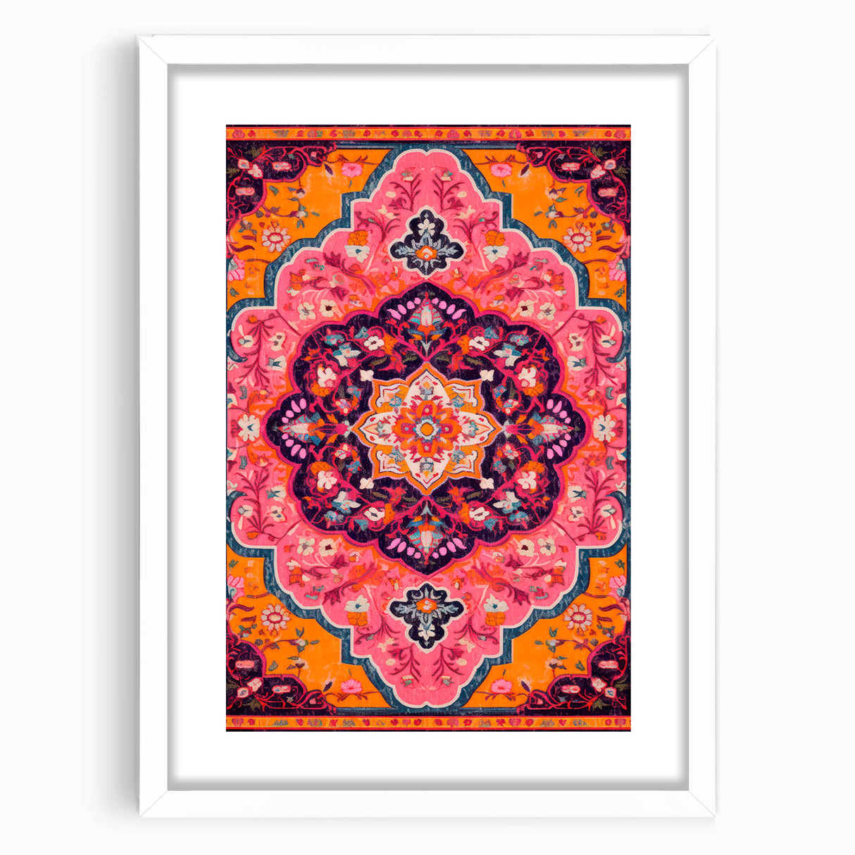 Maximalist Wall Art – Bold and Ornate Mandala with Floral Patterns