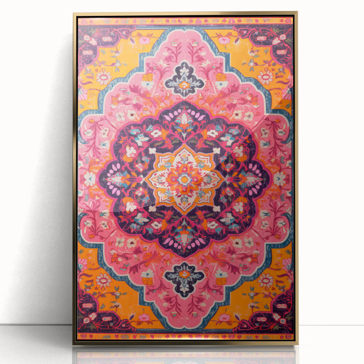 Maximalist Wall Art – Bold and Ornate Mandala with Floral Patterns