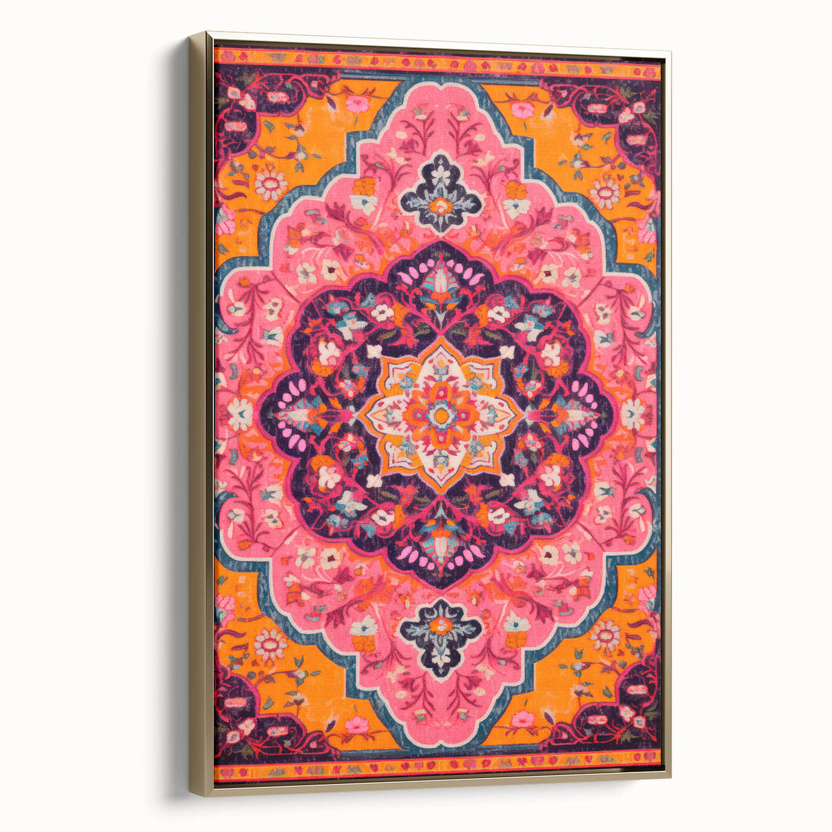 Maximalist Wall Art – Bold and Ornate Mandala with Floral Patterns