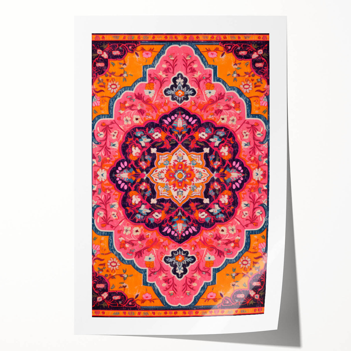 Maximalist Wall Art – Bold and Ornate Mandala with Floral Patterns