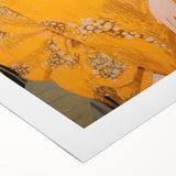 Maximalist Wall Art – Elegant Portrait with Bold Yellow and Floral Motifs