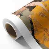 Maximalist Wall Art – Elegant Portrait with Bold Yellow and Floral Motifs