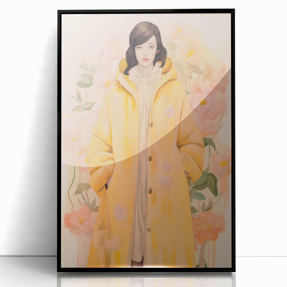 Maximalist Wall Art - Elegant Floral Portrait for Bold Home Decor
