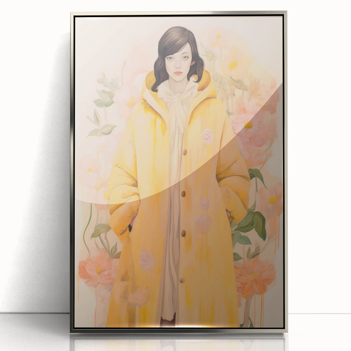 Maximalist Wall Art - Elegant Floral Portrait for Bold Home Decor