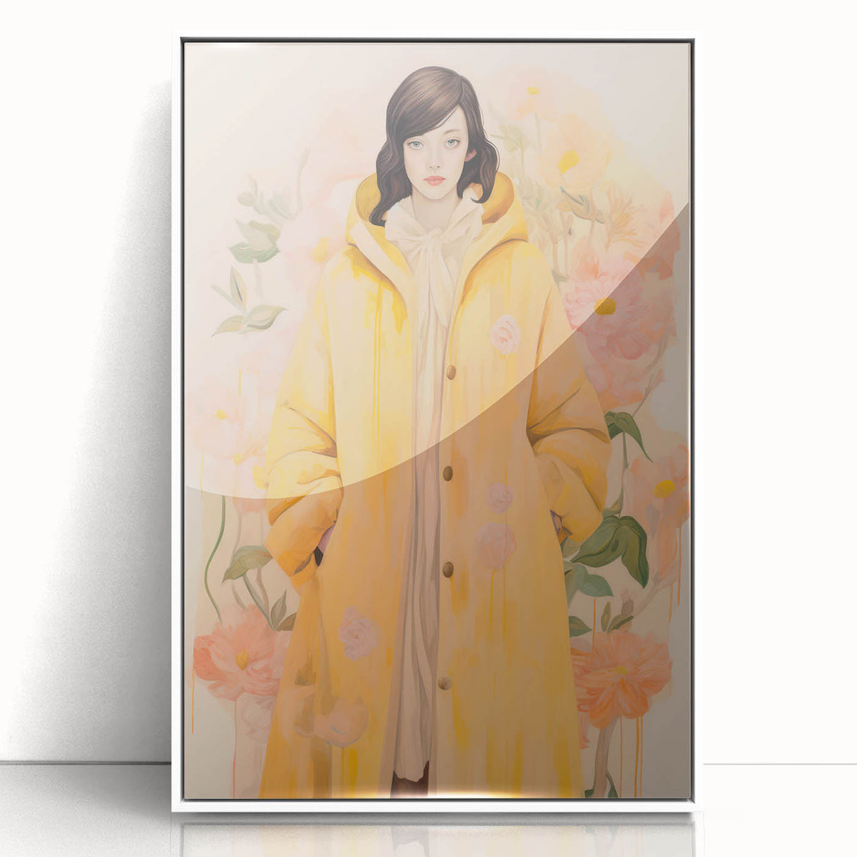 Maximalist Wall Art - Elegant Floral Portrait for Bold Home Decor