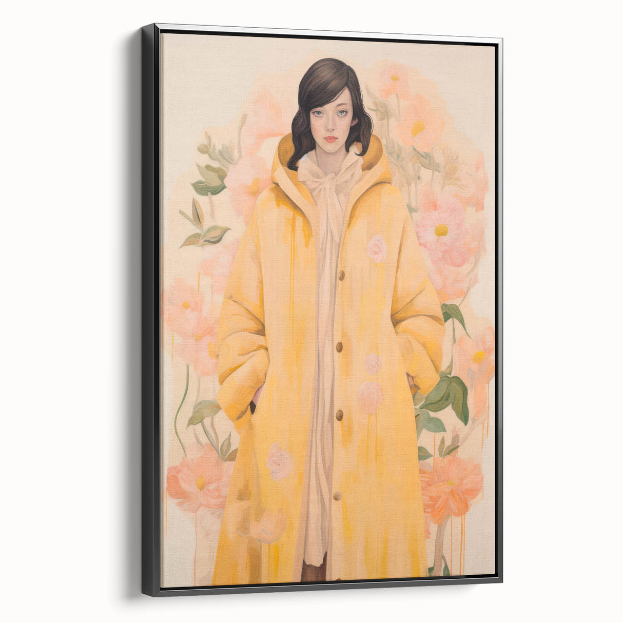 Maximalist Wall Art - Elegant Floral Portrait for Bold Home Decor