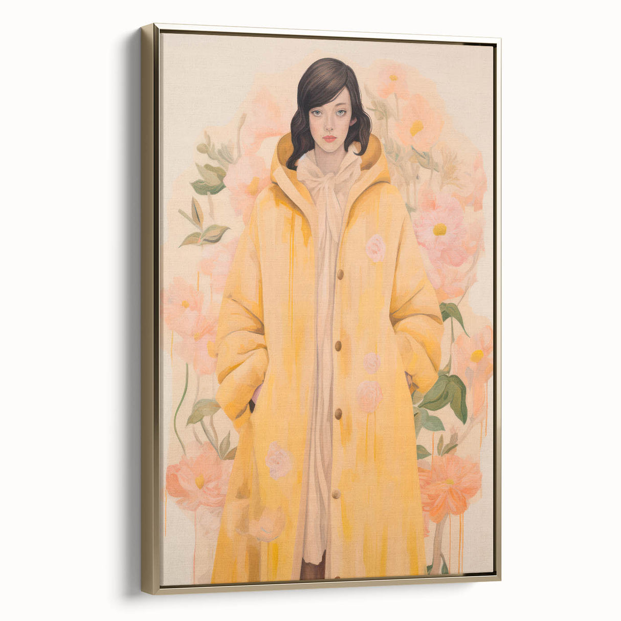 Maximalist Wall Art - Elegant Floral Portrait for Bold Home Decor
