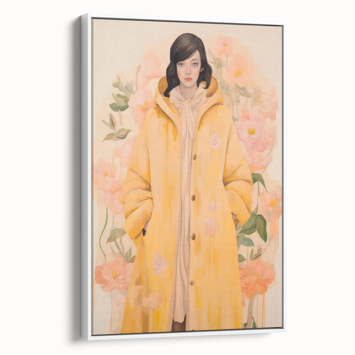 Maximalist Wall Art - Elegant Floral Portrait for Bold Home Decor