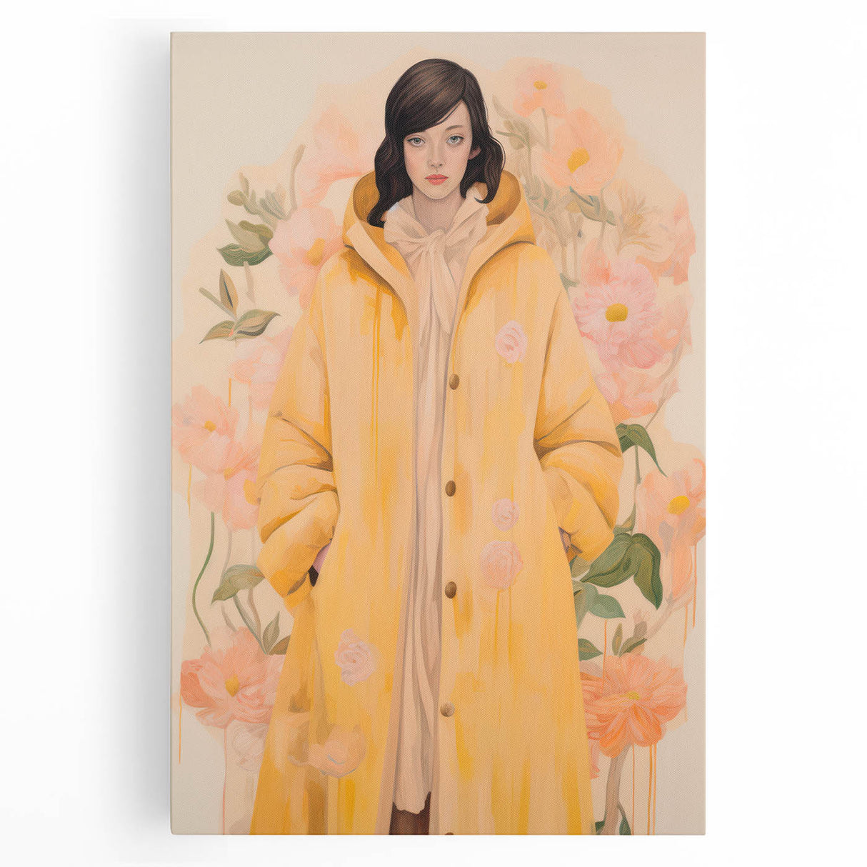 Maximalist Wall Art - Elegant Floral Portrait for Bold Home Decor