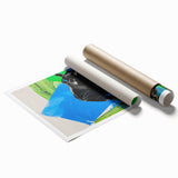 Maximalist Wall Art – Bold Abstract Cow with Vibrant Blue and Green Tones