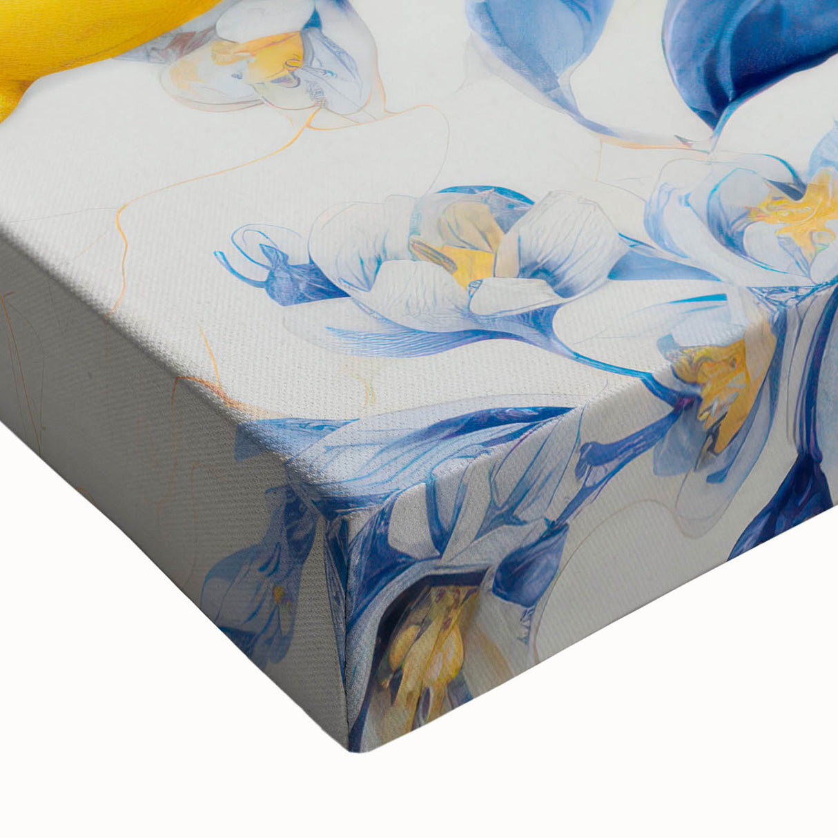 Maximalist Wall Art – Elegant Lemon and Floral Design in Blue and Yellow