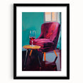 Maximalist Wall Art – Stylish Interior Scene with Chair and Wine Glass