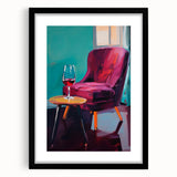 Maximalist Wall Art – Stylish Interior Scene with Chair and Wine Glass
