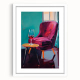 Maximalist Wall Art – Stylish Interior Scene with Chair and Wine Glass