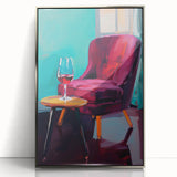 Maximalist Wall Art – Stylish Interior Scene with Chair and Wine Glass