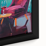 Maximalist Wall Art – Stylish Interior Scene with Chair and Wine Glass