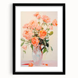 Maximalist Wall Art – Vibrant Rose Bouquet in a Soft Impressionist Style