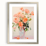 Maximalist Wall Art – Vibrant Rose Bouquet in a Soft Impressionist Style