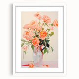 Maximalist Wall Art – Vibrant Rose Bouquet in a Soft Impressionist Style
