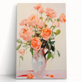 Maximalist Wall Art – Vibrant Rose Bouquet in a Soft Impressionist Style