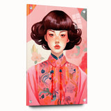 Maximalist Wall Art – Bold Portrait of Woman in Floral-Patterned Attire