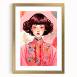 Maximalist Wall Art – Bold Portrait of Woman in Floral-Patterned Attire