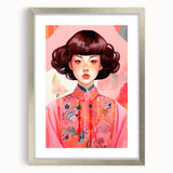 Maximalist Wall Art – Bold Portrait of Woman in Floral-Patterned Attire