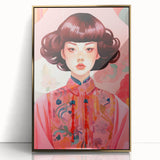 Maximalist Wall Art – Bold Portrait of Woman in Floral-Patterned Attire