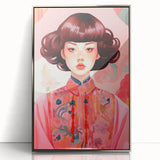 Maximalist Wall Art – Bold Portrait of Woman in Floral-Patterned Attire