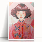Maximalist Wall Art – Bold Portrait of Woman in Floral-Patterned Attire