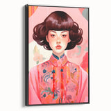 Maximalist Wall Art – Bold Portrait of Woman in Floral-Patterned Attire