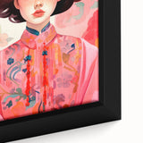 Maximalist Wall Art – Bold Portrait of Woman in Floral-Patterned Attire