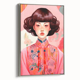 Maximalist Wall Art – Bold Portrait of Woman in Floral-Patterned Attire