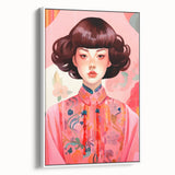 Maximalist Wall Art – Bold Portrait of Woman in Floral-Patterned Attire