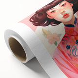 Maximalist Wall Art – Bold Portrait of Woman in Floral-Patterned Attire