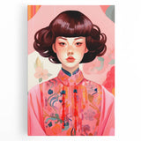 Maximalist Wall Art – Bold Portrait of Woman in Floral-Patterned Attire