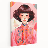 Maximalist Wall Art – Bold Portrait of Woman in Floral-Patterned Attire