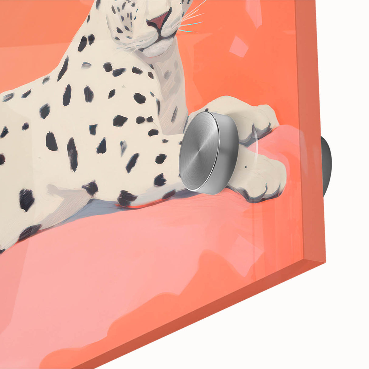 Maximalist Wall Art – Bold Decor Featuring a Leopard on Coral Pink