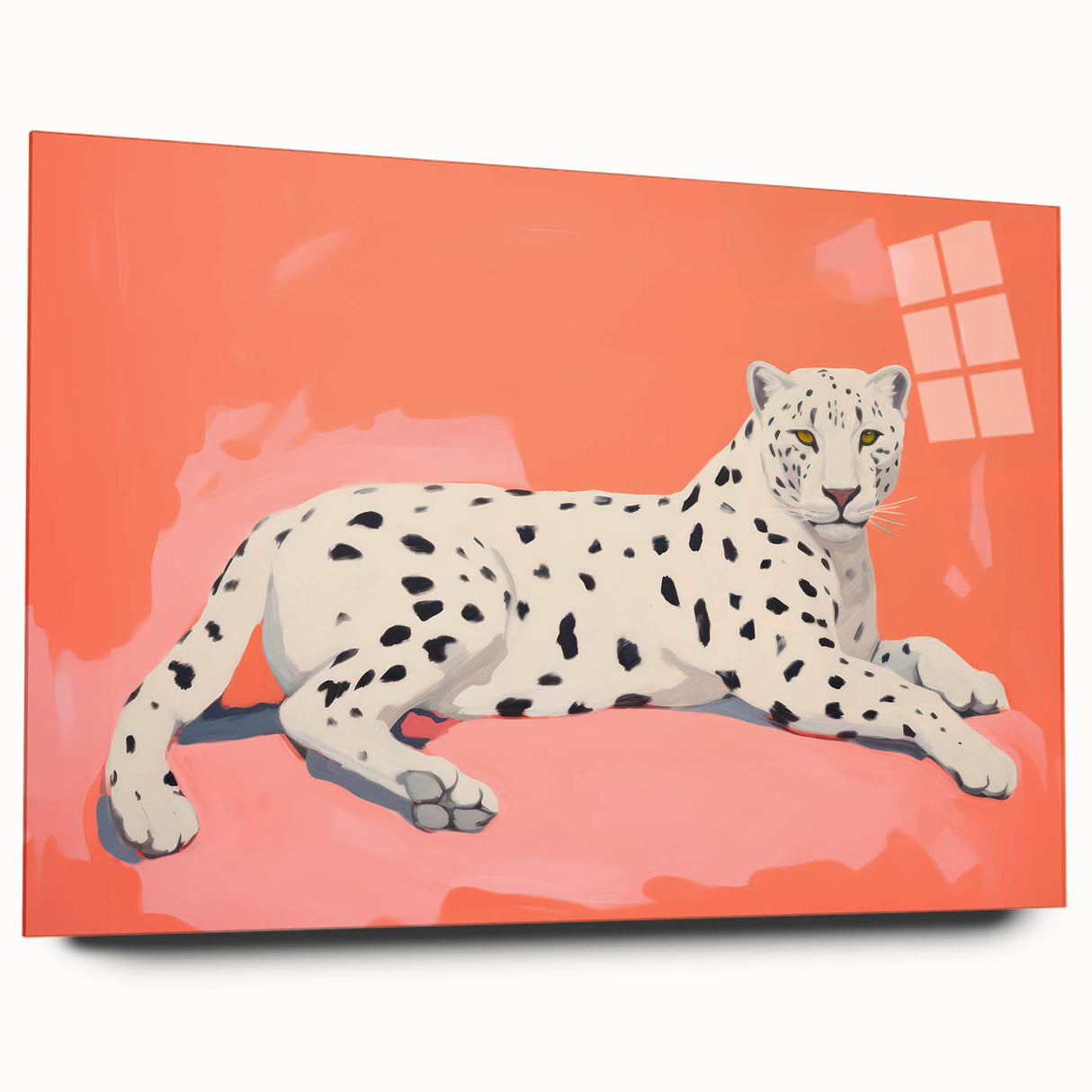 Maximalist Wall Art – Bold Decor Featuring a Leopard on Coral Pink