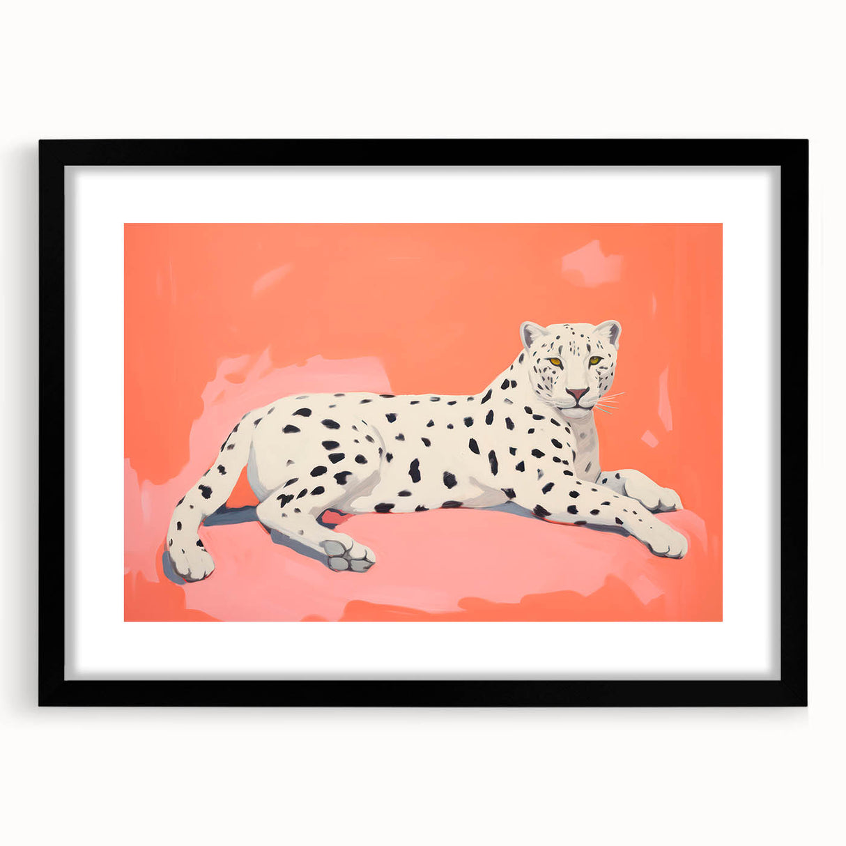 Maximalist Wall Art – Bold Decor Featuring a Leopard on Coral Pink