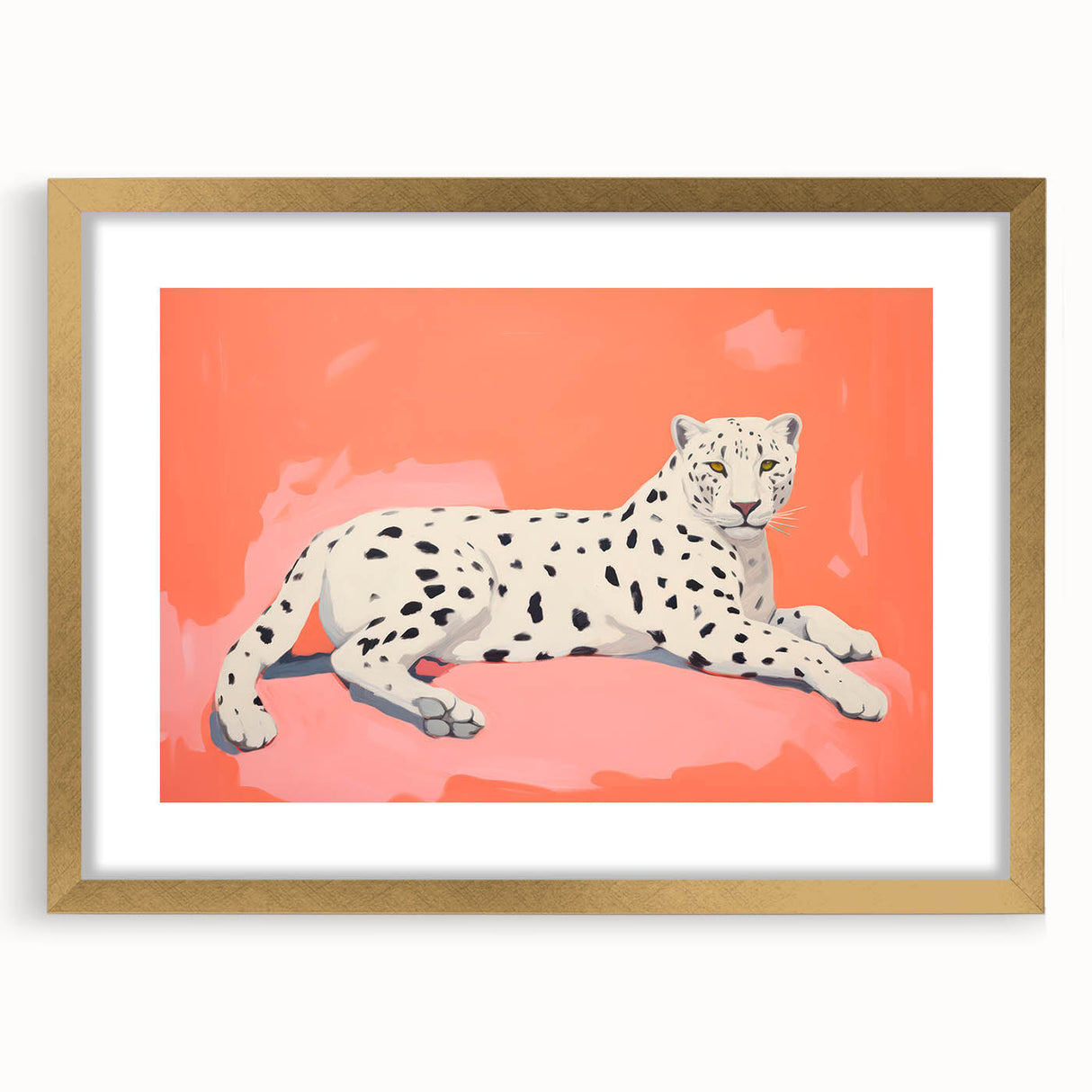 Maximalist Wall Art – Bold Decor Featuring a Leopard on Coral Pink