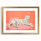 Maximalist Wall Art – Bold Decor Featuring a Leopard on Coral Pink
