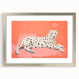 Maximalist Wall Art – Bold Decor Featuring a Leopard on Coral Pink