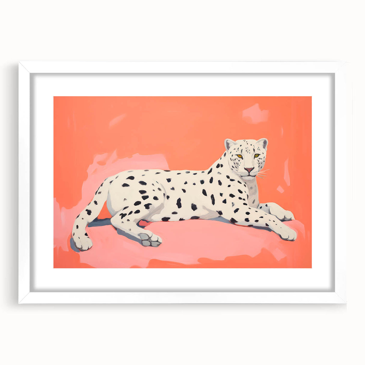 Maximalist Wall Art – Bold Decor Featuring a Leopard on Coral Pink